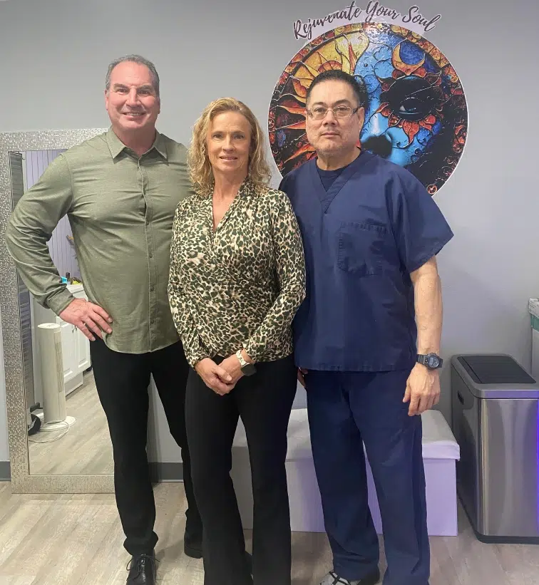 Dr. Hector Molina, a regenerative medicine clinician in the Dallas, TX area with members of Mobile Medical Providers, Dr. TJ Mundheim and Kyla Johnson.