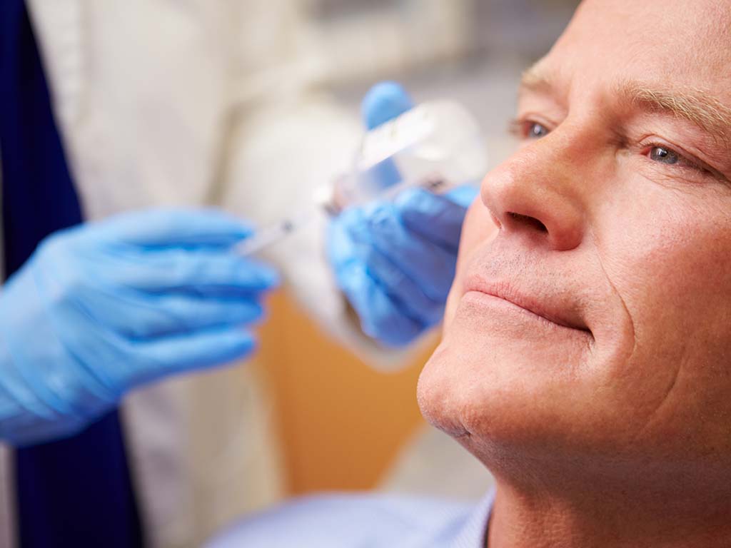 botox-inject-0002 Facelift patient preparing for a deep plane facelift procedure.