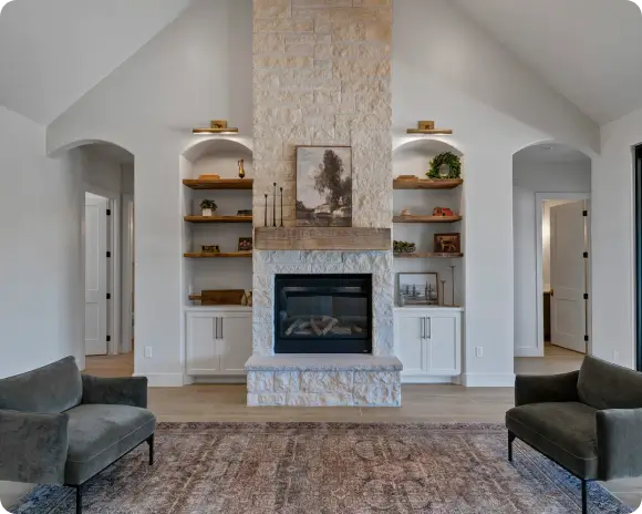 Aerial view of a new home construction site in Weatherford TX