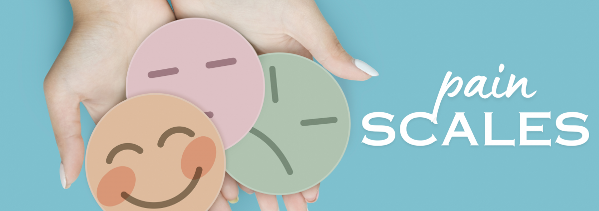 Medical pain scale chart showing levels from mild to severe pain