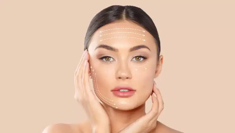 Contour lines representing facelifts. Oahu plastic surgery.