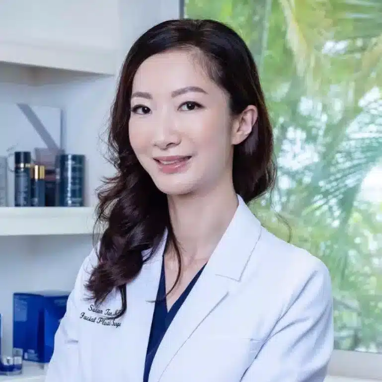 Portrait of Susan Tan, MD, founder of Hawaii Facial Plastic Surgery and expert in Sculptra and Radiesse treatments.