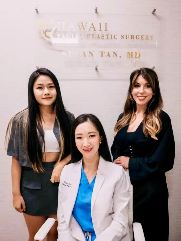 Dr. Susan Tan and her staff at Hawaii Facial Plastic Surgery in Honolulu, representing the practice's female-led, patient-centered approach.
