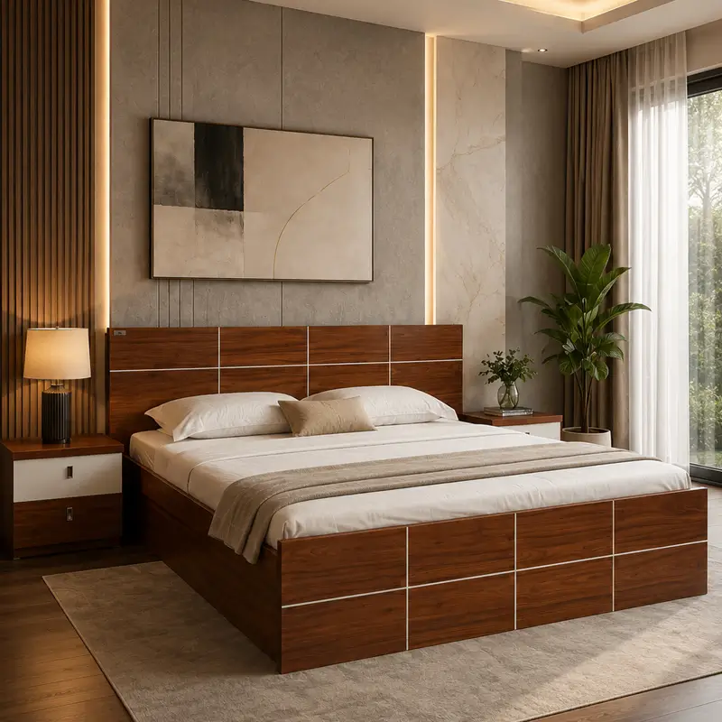 Warm Oak Platform Bed