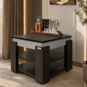 Compact Black Side Storage Table