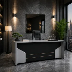 Black Minimal Executive Desk