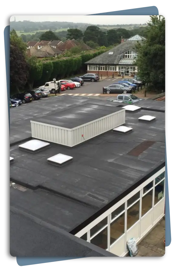 Infrared roof scan mapping moisture intrusion in commercial building